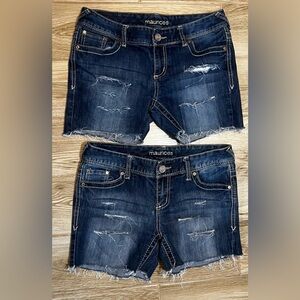 Women’s Maurice’s Denim Cut Off Shorts Medium Wash Size 5/6 Distressed